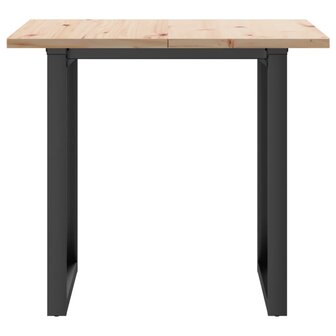 Eettafel O-frame 90x90x75,5 cm massief grenenhout en staal 4