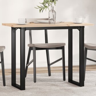 Eettafel O-frame 100x50x75,5 cm massief grenenhout en staal 1