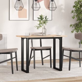 Eettafel O-frame 100x50x75,5 cm massief grenenhout en staal 3