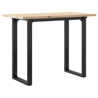 Eettafel O-frame 100x50x75,5 cm massief grenenhout en staal 6