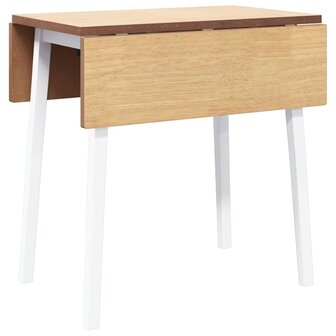 Eettafel massief hout wit rubber 2
