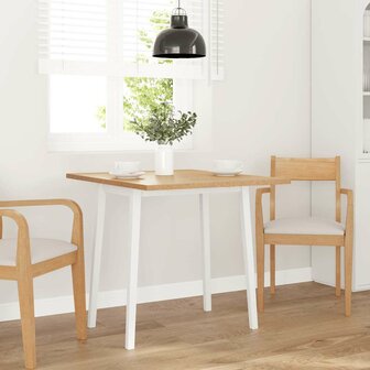 Eettafel massief hout wit rubber 3