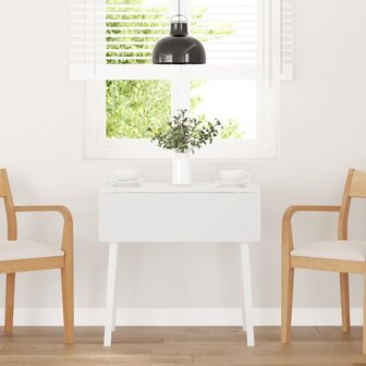 Eettafel massief hout wit rubber 1