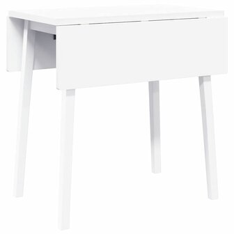 Eettafel massief hout wit rubber 2