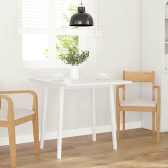 Eettafel massief hout wit rubber 3