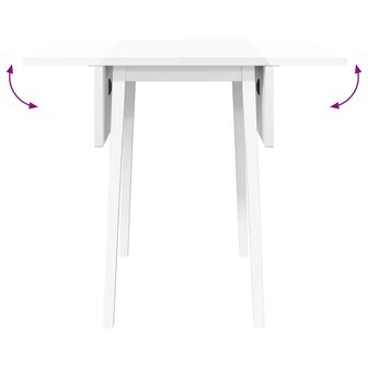 Eettafel massief hout wit rubber 9