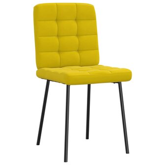 Eetkamerstoelen 2 st fluweel geel 3