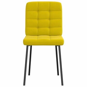 Eetkamerstoelen 2 st fluweel geel 4