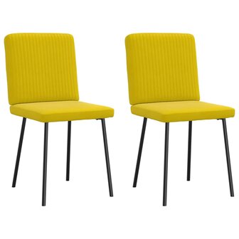 Eetkamerstoelen 2 st fluweel geel 2