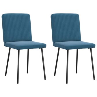 Eetkamerstoelen 2 st fluweel blauw 2