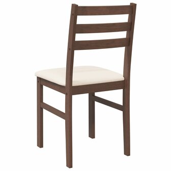 Eetkamerstoelen met kussens 2 st massief hout rubber bruin 7