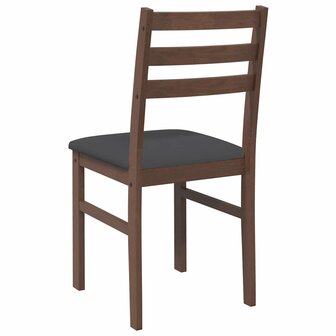 Eetkamerstoelen met kussens 2 st massief hout rubber bruin 7