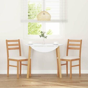 Eetkamerstoelen met kussens 2 st massief hout rubber 3