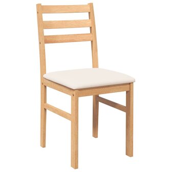 Eetkamerstoelen met kussens 2 st massief hout rubber 4