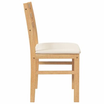 Eetkamerstoelen met kussens 2 st massief hout rubber 6