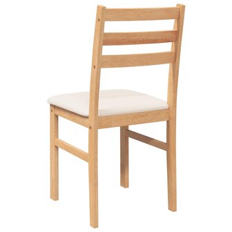 Eetkamerstoelen met kussens 2 st massief hout rubber 7