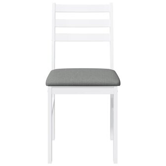 Eetkamerstoelen met kussens 2 st massief hout rubber wit 5