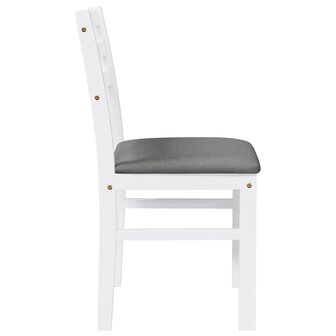 Eetkamerstoelen met kussens 2 st massief hout rubber wit 6