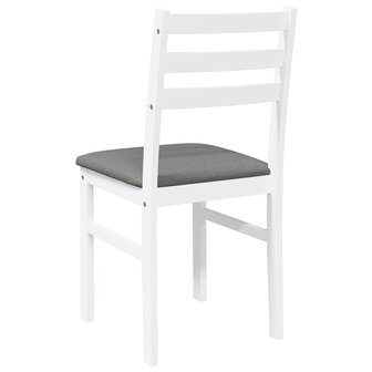 Eetkamerstoelen met kussens 2 st massief hout rubber wit 7