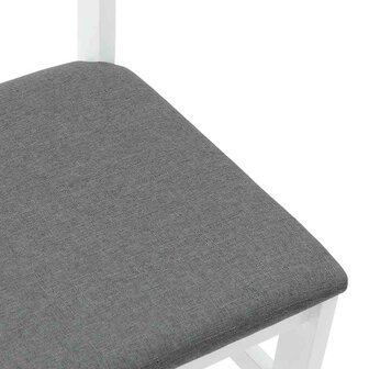 Eetkamerstoelen met kussens 2 st massief hout rubber wit 8