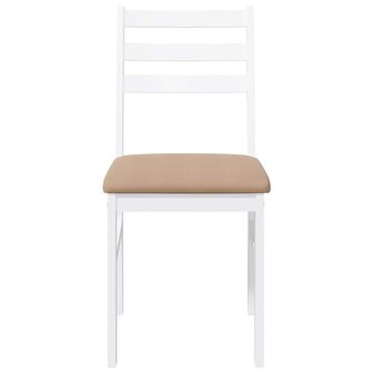 Eetkamerstoelen met kussens 2 st massief hout rubber wit 5