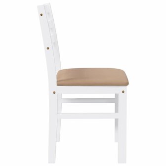 Eetkamerstoelen met kussens 2 st massief hout rubber wit 6