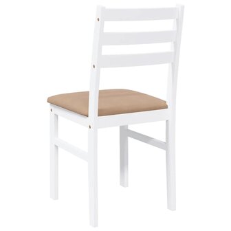 Eetkamerstoelen met kussens 2 st massief hout rubber wit 7