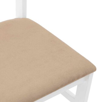Eetkamerstoelen met kussens 2 st massief hout rubber wit 8