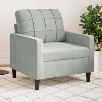 Fauteuil 60 cm fluweel lichtgrijs 1