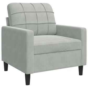 Fauteuil 60 cm fluweel lichtgrijs 2