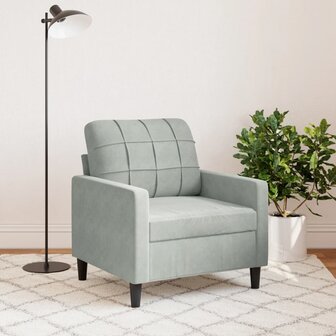 Fauteuil 60 cm fluweel lichtgrijs 3
