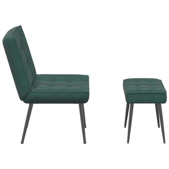 Relaxstoel met voetenbank fluweel donkergroen 7