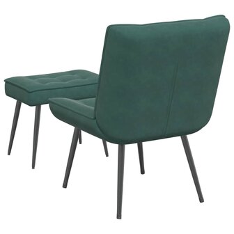 Relaxstoel met voetenbank fluweel donkergroen 8