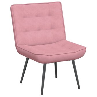 Relaxstoel met voetenbank fluweel roze 5