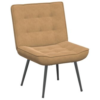 Relaxstoel met voetenbank fluweel bruin 5