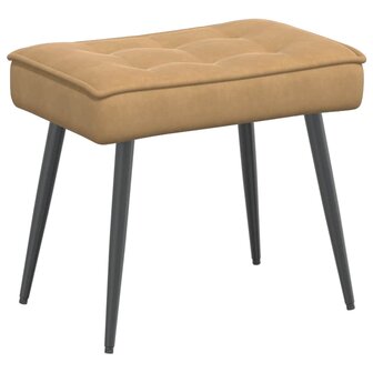 Relaxstoel met voetenbank fluweel bruin 6