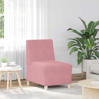 Fauteuil 55 cm fluweel roze 1