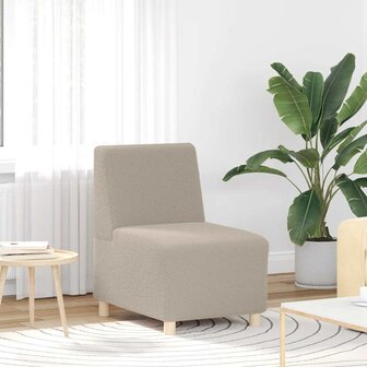 Fauteuil 55 cm gekrulde wolachtige stof lichtgrijs 1