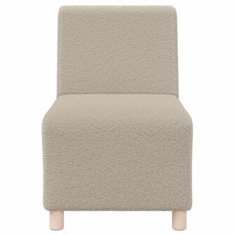 Fauteuil 55 cm gekrulde wolachtige stof lichtgrijs 4