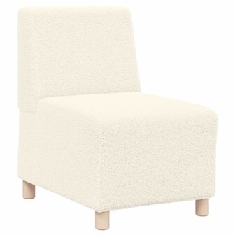 Fauteuil 55 cm gekrulde wolachtige stof cr&egrave;mekleurig 2
