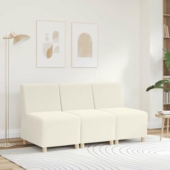 Fauteuil 55 cm gekrulde wolachtige stof cr&egrave;mekleurig 3