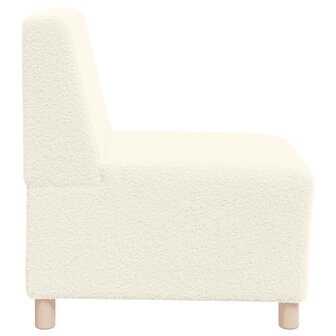 Fauteuil 55 cm gekrulde wolachtige stof cr&egrave;mekleurig 5