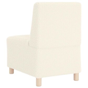 Fauteuil 55 cm gekrulde wolachtige stof cr&egrave;mekleurig 6