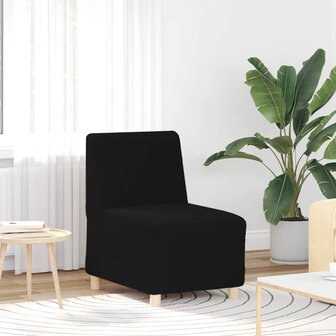 Fauteuil 55 cm gekrulde wolachtige stof zwart 1