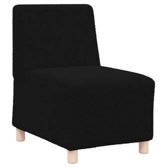 Fauteuil 55 cm gekrulde wolachtige stof zwart 2