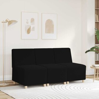 Fauteuil 55 cm gekrulde wolachtige stof zwart 3