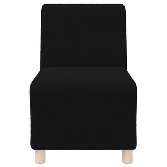 Fauteuil 55 cm gekrulde wolachtige stof zwart 4
