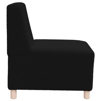 Fauteuil 55 cm gekrulde wolachtige stof zwart 5