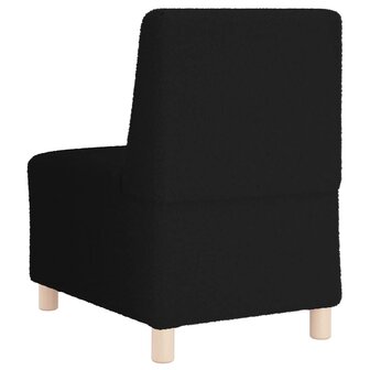 Fauteuil 55 cm gekrulde wolachtige stof zwart 6