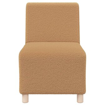 Fauteuil 55 cm gekrulde wolachtige stof beige 4